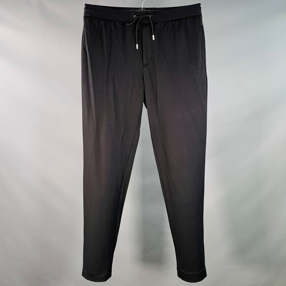 MONCLER Size 34 Black Twill Polyamide Blend Drawstring Casual Pants - Picture 1 of 12